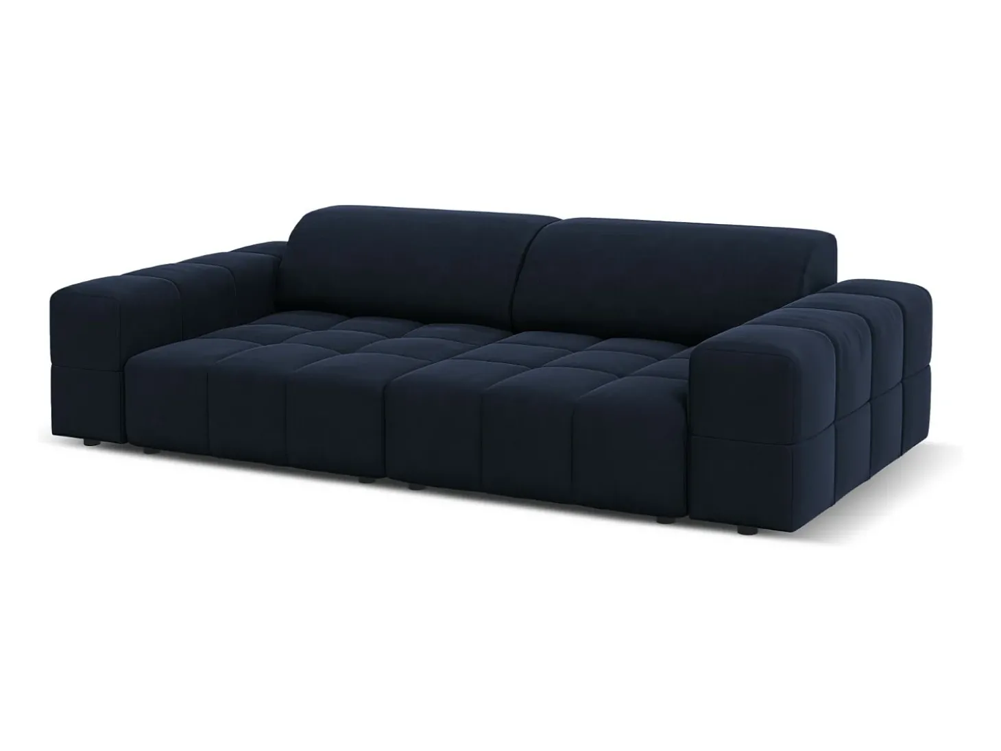 CXL by Christian Lacroix - Sofá "Luc" 3 lugares em veludo azul escuro - 204x102x70cm