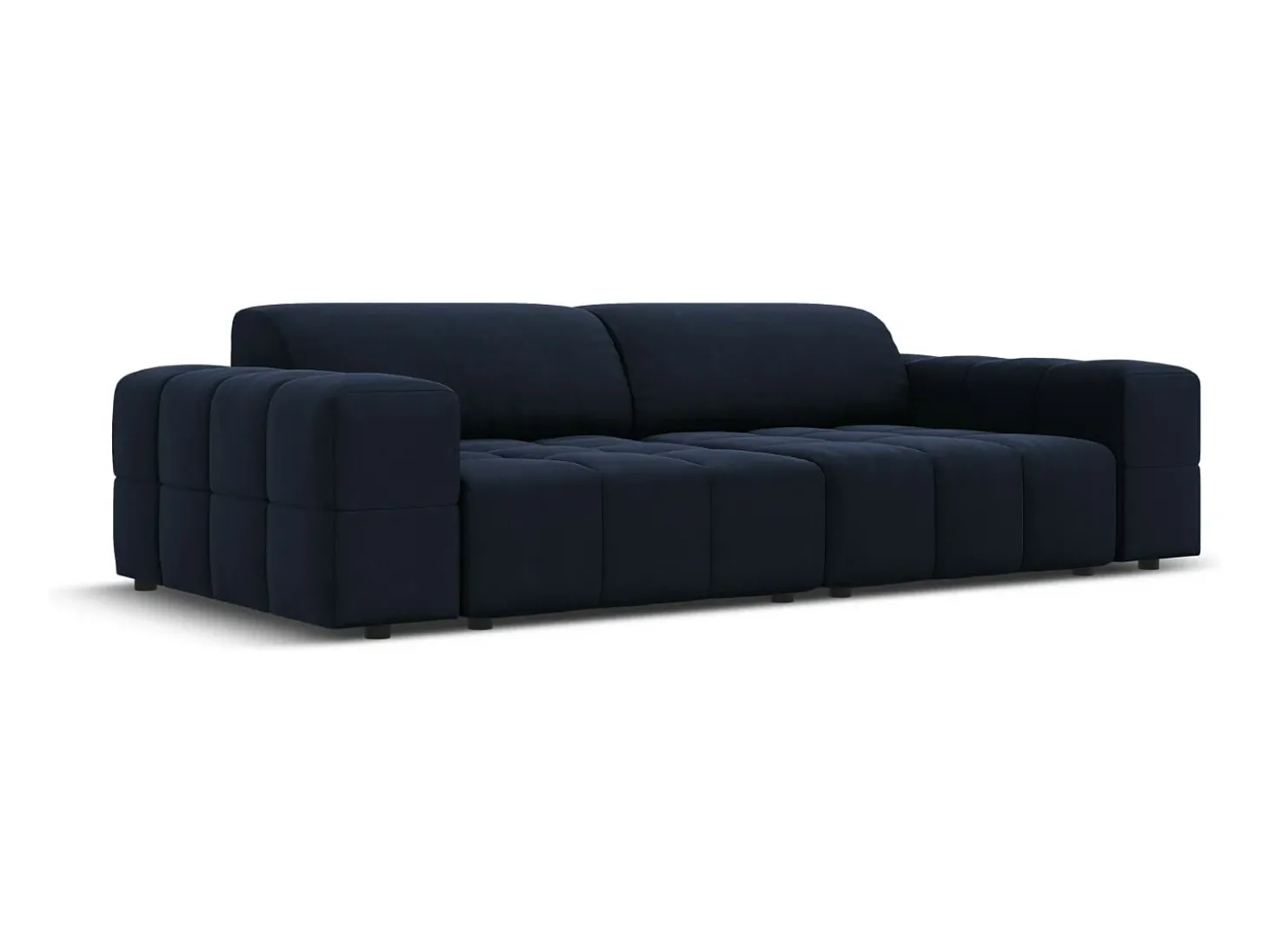 CXL by Christian Lacroix - Sofá "Luc" 3 lugares em veludo azul escuro - 204x102x70cm