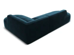CXL by Christian Lacroix - Sofá de canto direito "Charles" 4 lugares em veludo petróleo escuro - 273x180x69cm