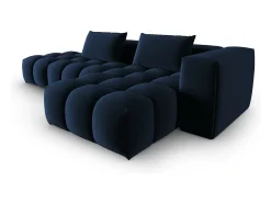 CXL by Christian Lacroix - Sofá modular de canto direito "Lorella" 4 lugares em veludo azul real - 265x145x70cm