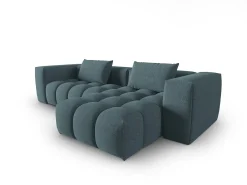 CXL by Christian Lacroix - Sofá modular de canto direito "Lorella" 3 lugares em tecido estrutural azul claro - 260x145x70cm