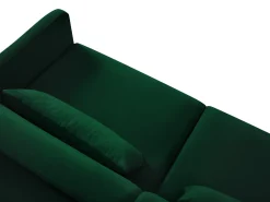 CXL by Christian Lacroix - Sofá de canto convertível à esquerda "Yanis" 5 lugares em veludo verde garrafa - 280x170x80cm