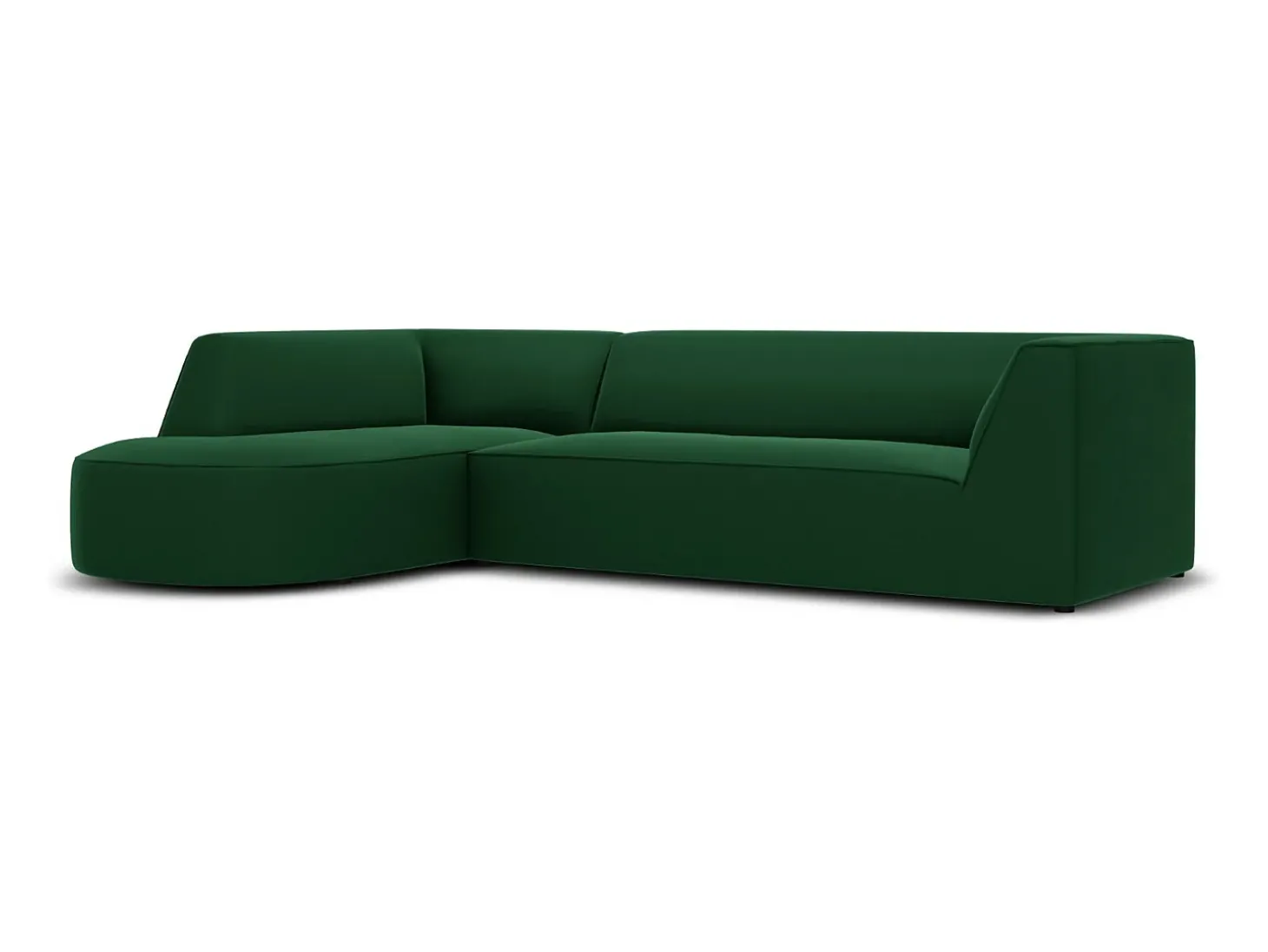 CXL by Christian Lacroix - Sofá de canto esquerdo "Charles" 4 lugares em veludo verde - 273x180x69cm