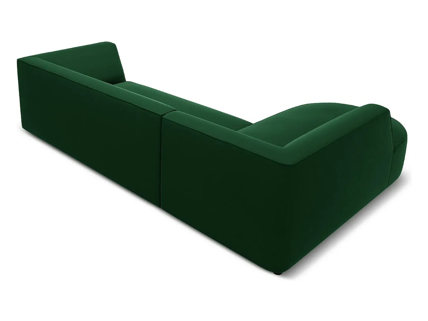 CXL by Christian Lacroix - Sofá de canto esquerdo "Charles" 4 lugares em veludo verde - 273x180x69cm