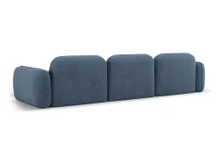 CXL by Christian Lacroix - Sofá modular de canto direito "Lucien" 4 lugares em veludo azul jeans - 320x165x70cm