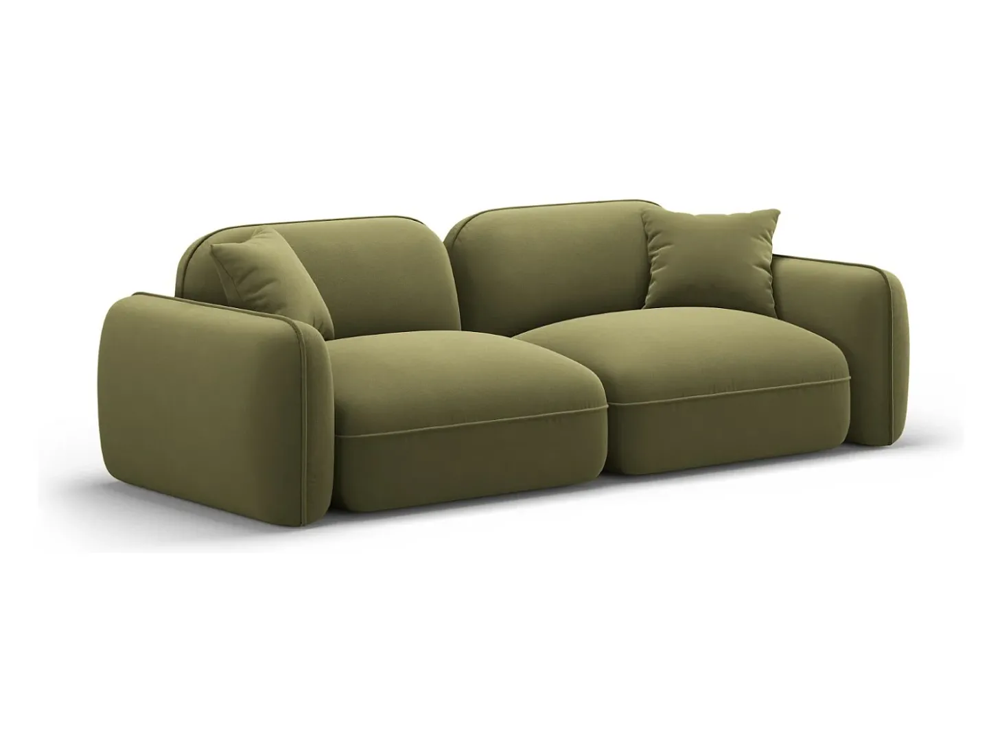 CXL by Christian Lacroix - Sofá modular "Lucien" 3 lugares em veludo verde claro - 230x90x70cm
