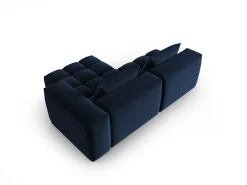 CXL by Christian Lacroix - Sofá modular de canto direito "Lorella" 3 lugares em veludo azul real - 205x145x70cm