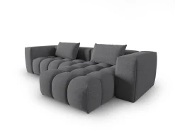 CXL by Christian Lacroix - Sofá modular de canto direito "Lorella" 3 lugares em tecido estrutural cinza - 260x145x70cm