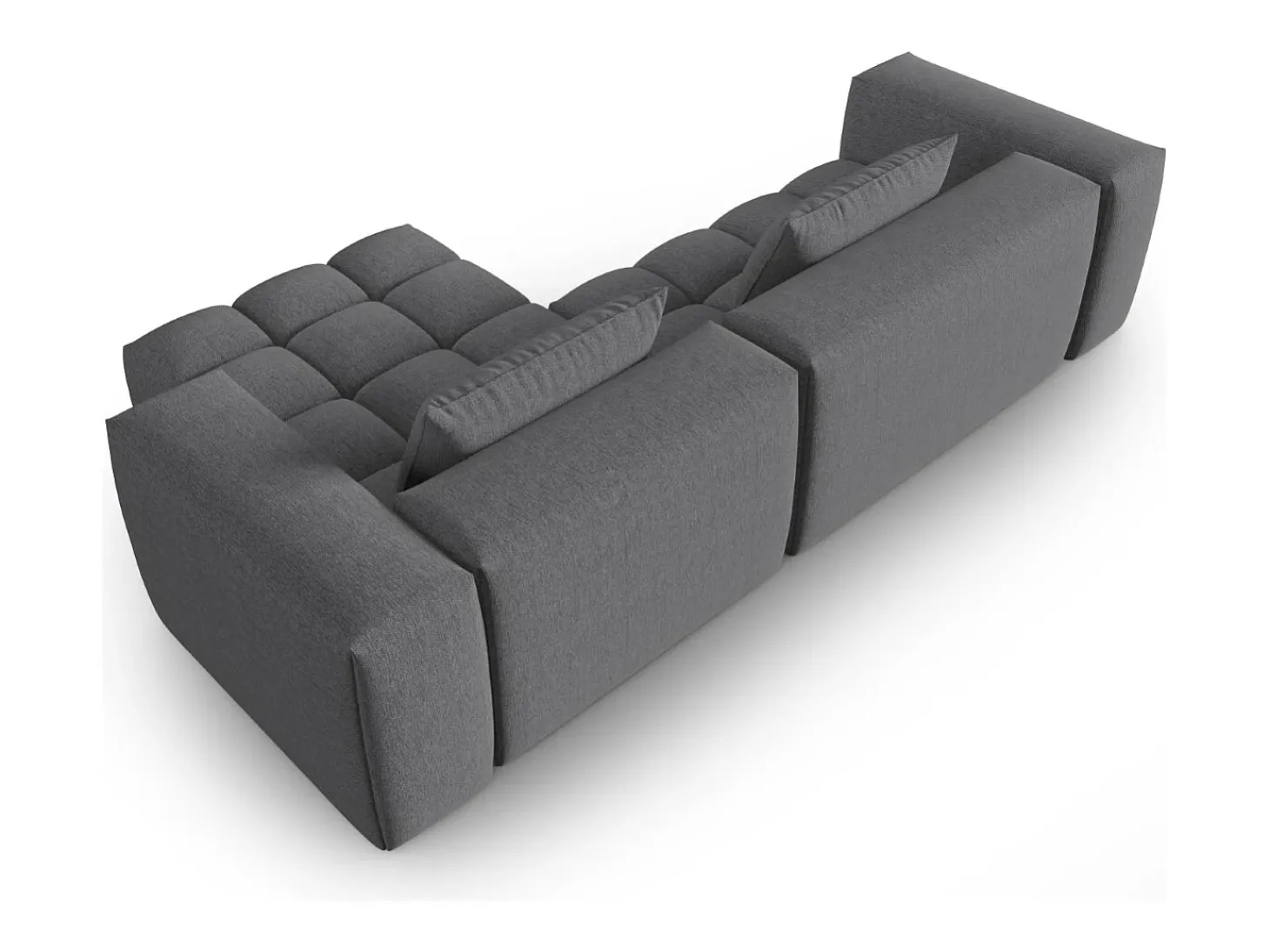 CXL by Christian Lacroix - Sofá modular de canto direito "Lorella" 3 lugares em tecido estrutural cinza - 260x145x70cm