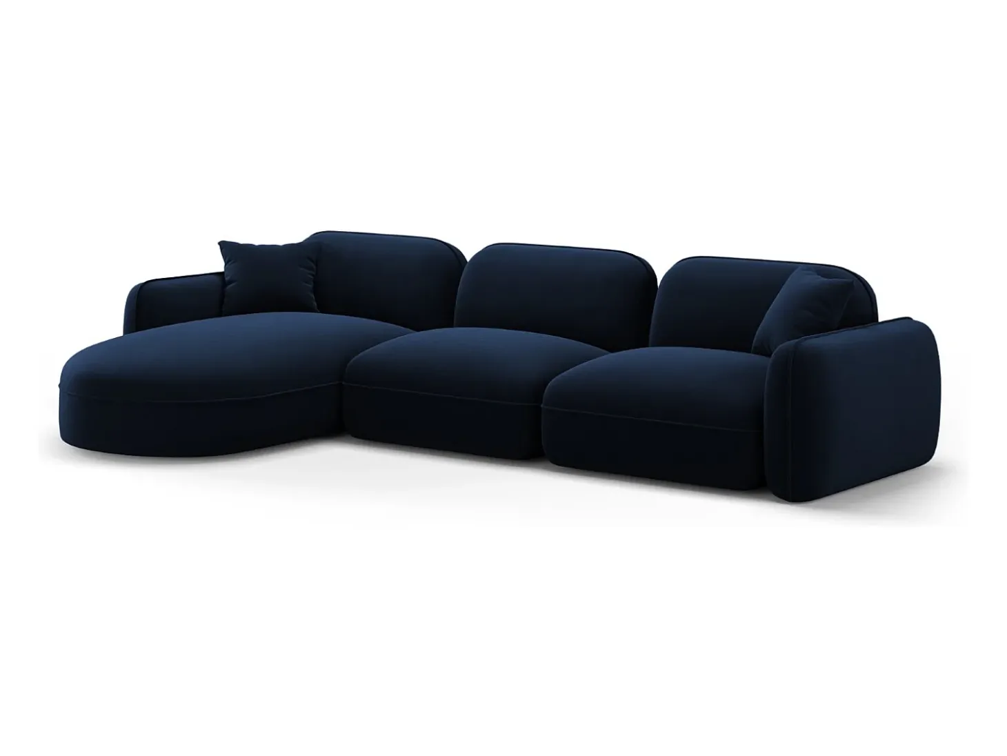 CXL by Christian Lacroix - Sofá modular de canto esquerdo "Lucien" 4 lugares em veludo azul real - 320x165x70cm