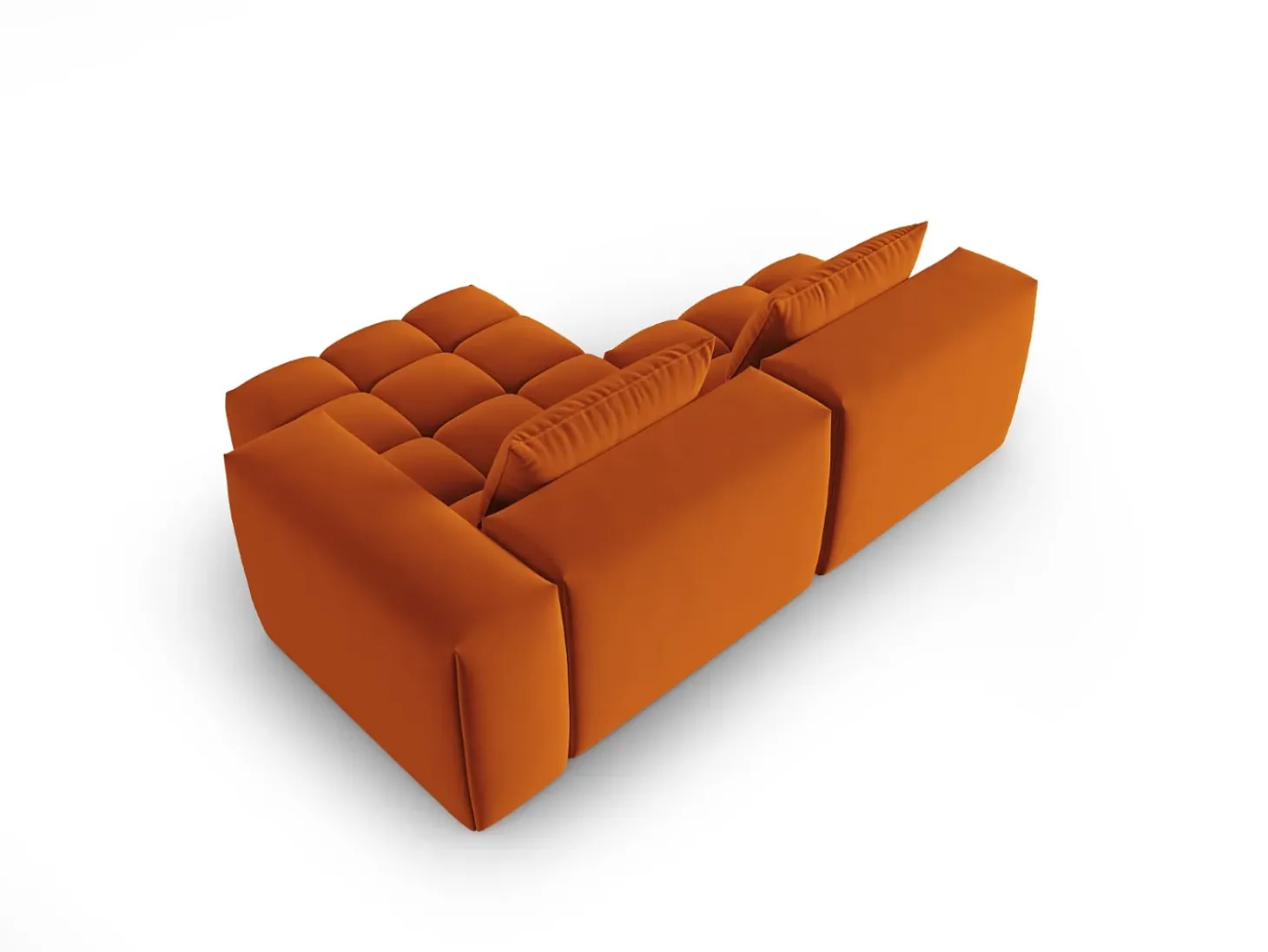 CXL by Christian Lacroix - Sofá modular de canto direito "Lorella" 3 lugares em veludo terracota - 205x145x70cm