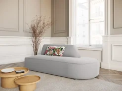 CXL by Christian Lacroix - Sofá modular direito "Charles" 2 lugares em veludo cinza claro - 181x93x69cm