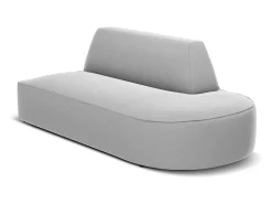 CXL by Christian Lacroix - Sofá modular direito "Charles" 2 lugares em veludo cinza claro - 181x93x69cm