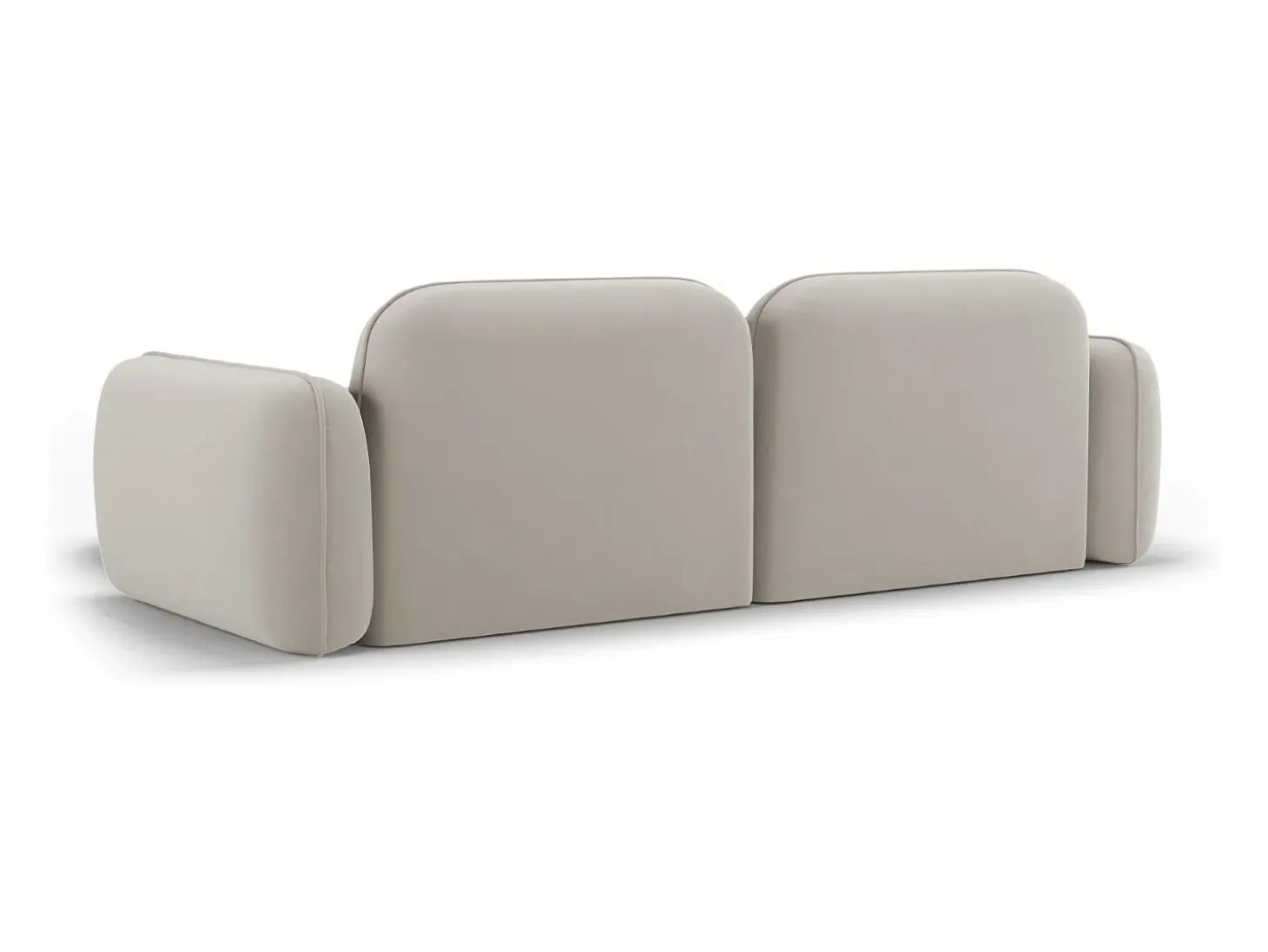 CXL by Christian Lacroix - Sofá modular de canto direito "Lucien" 3 lugares em veludo bege claro - 230x165x70cm