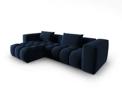 CXL by Christian Lacroix - Sofá modular de canto esquerdo "Lorella" 3 lugares em veludo azul real - 260x145x70cm