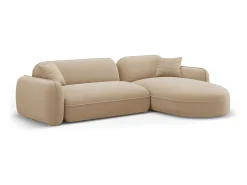 CXL by Christian Lacroix - Sofá modular de canto direito "Lucien" 4 lugares em veludo areia - 275x165x70cm