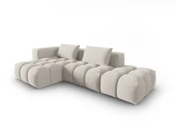 CXL by Christian Lacroix - Sofá modular de canto esquerdo "Lorella" 4 lugares em tecido estrutural bege - 265x145x70cm