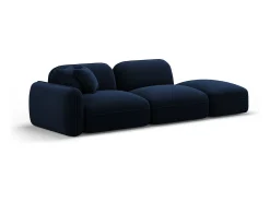 CXL by Christian Lacroix - Sofá modular direito "Lucien" 3 lugares em veludo azul real - 295x90x70cm
