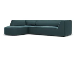 CXL by Christian Lacroix - Sofá de canto esquerdo "Charles" 4 lugares em veludo azul - 273x180x69cm