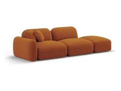 CXL by Christian Lacroix - Sofá modular direito "Lucien" 3 lugares em veludo terracota - 295x90x70cm