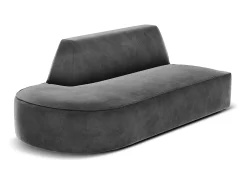 CXL by Christian Lacroix - Sofá modular virado para a esquerda "Charles" 2 lugares em veludo cinza escuro - 181x93x69cm