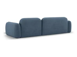 CXL by Christian Lacroix - Sofá modular de canto direito "Lucien" 4 lugares em veludo azul jeans - 275x165x70cm