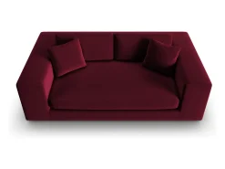 CXL by Christian Lacroix - Sofá "Tendance" 3 lugares em veludo vermelho - 220x122x72cm
