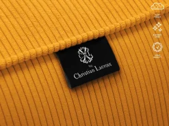 CXL by Christian Lacroix - Sofá de canto direito "Tendance" 5 lugares em veludo cotelê amarelo - 282x174x72cm