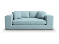 CXL by Christian Lacroix - Sofá "Tendance" 3 lugares em veludo cotelê azul claro - 220x122x72cm