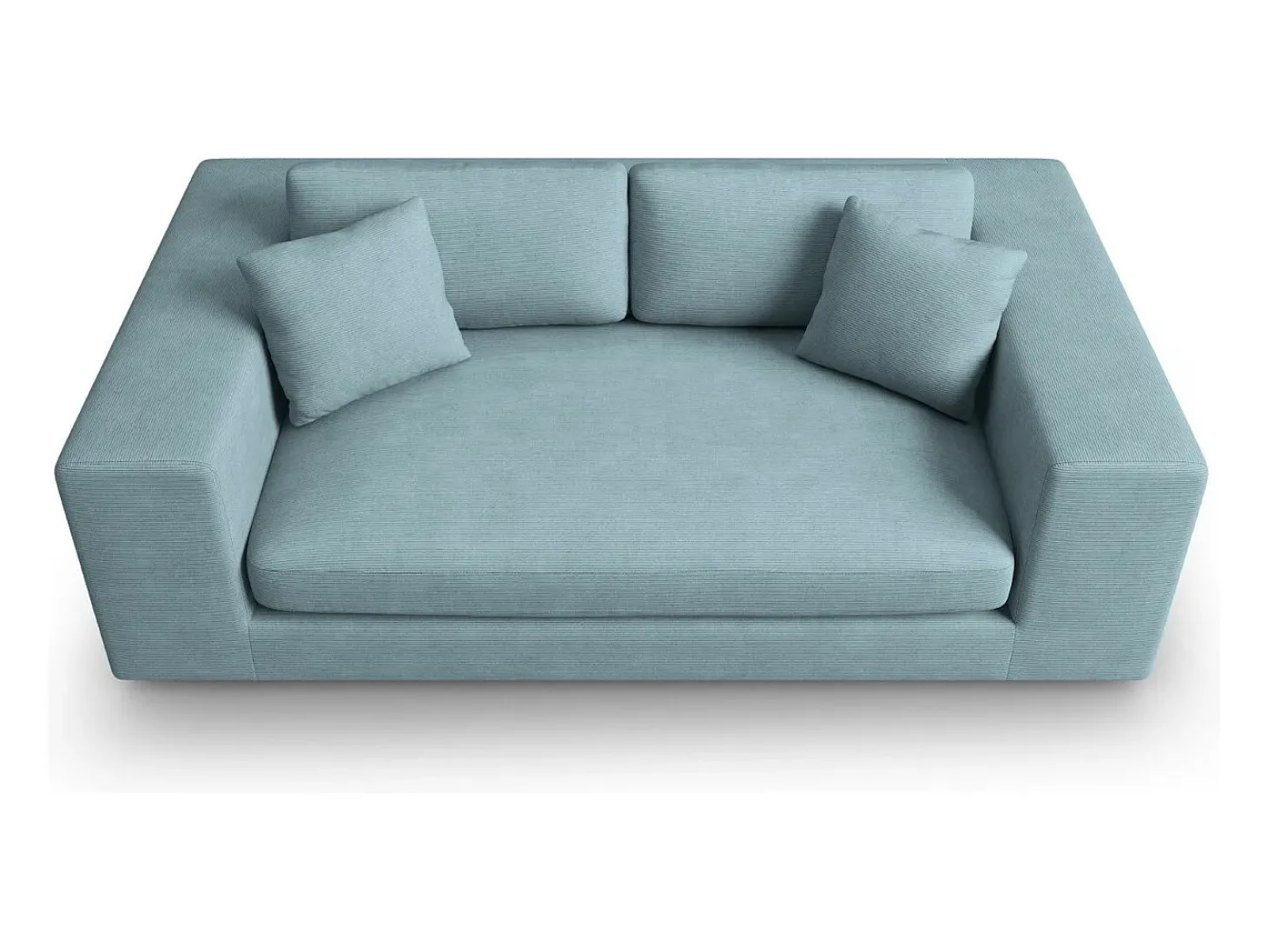 CXL by Christian Lacroix - Sofá "Tendance" 3 lugares em veludo cotelê azul claro - 220x122x72cm