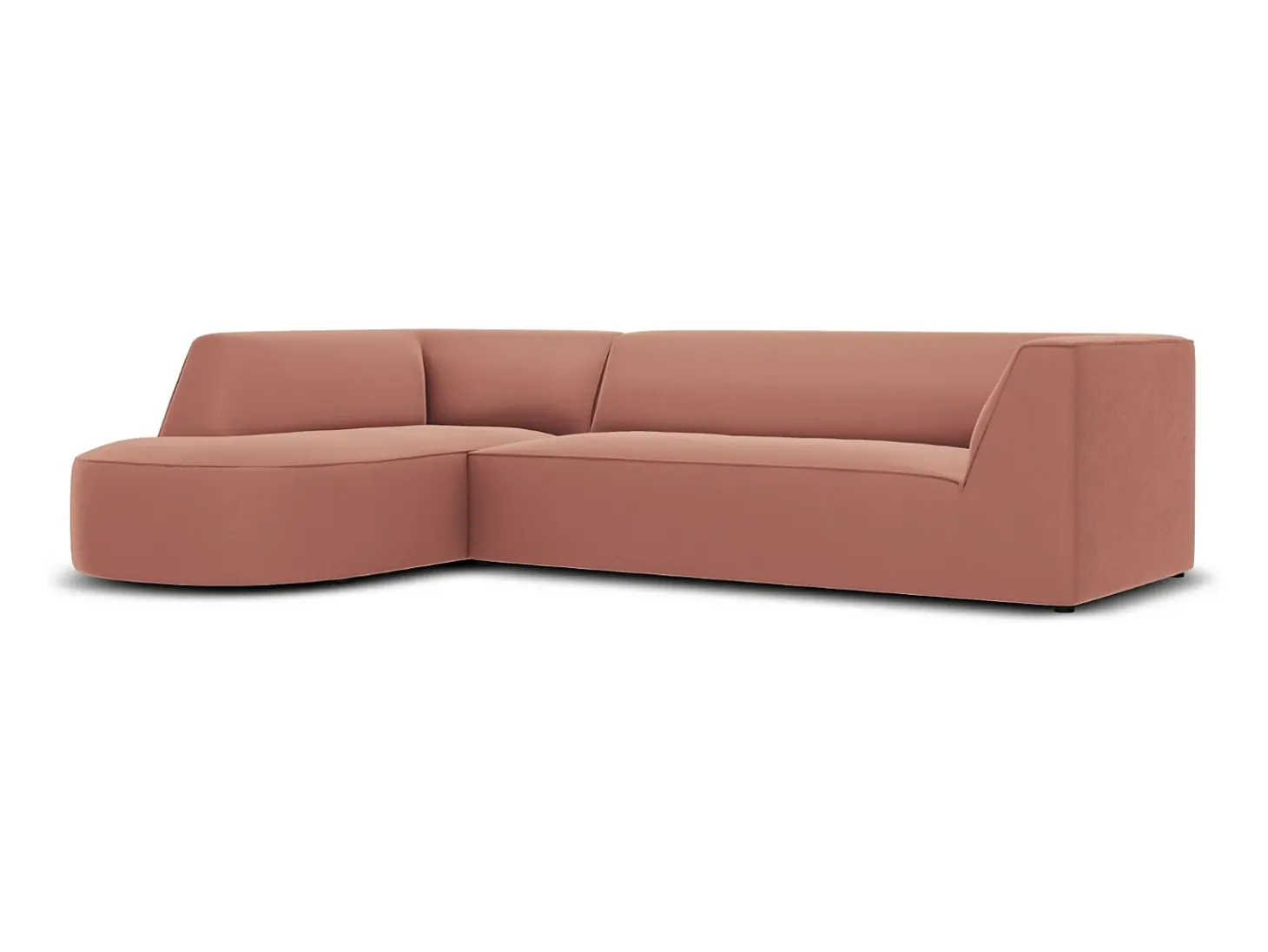 CXL by Christian Lacroix - Sofá de canto esquerdo "Charles" 4 lugares em veludo rosa - 273x180x69cm