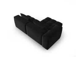 CXL by Christian Lacroix - Sofá modular de canto esquerdo "Lorella" 3 lugares em veludo preto - 205x145x70cm