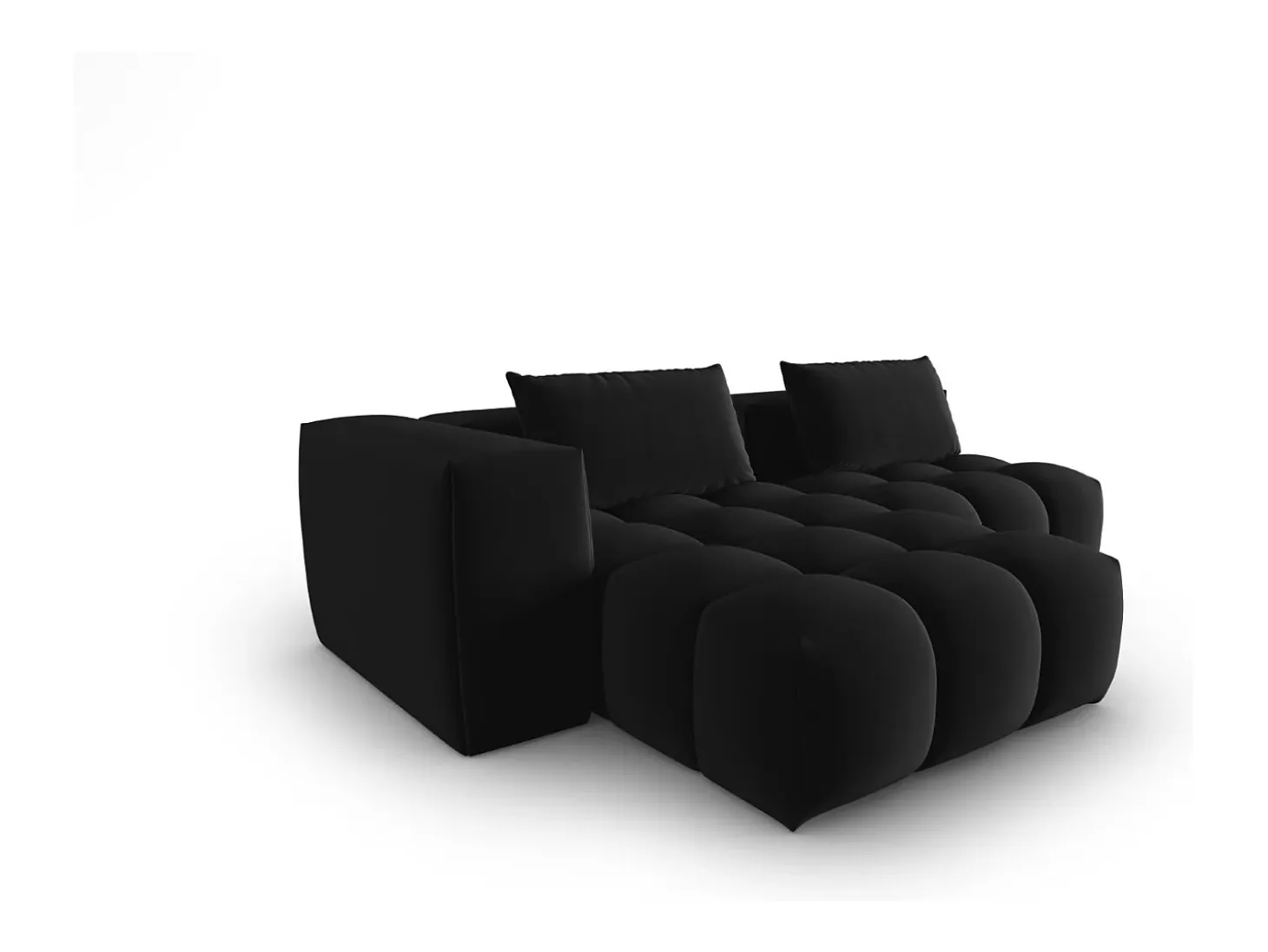CXL by Christian Lacroix - Sofá modular de canto esquerdo "Lorella" 3 lugares em veludo preto - 205x145x70cm