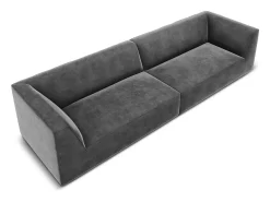 CXL by Christian Lacroix - Sofá "Charles" 4 lugares em veludo cinza escuro - 302x93x69cm