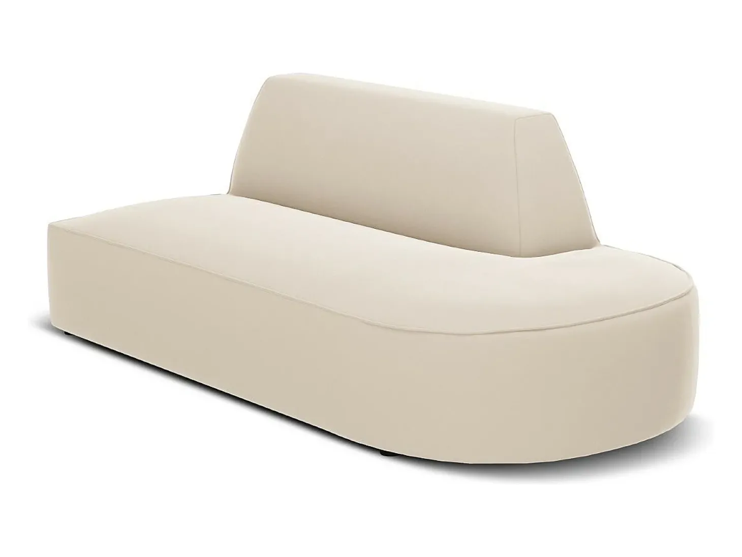 CXL by Christian Lacroix - Sofá modular direito "Charles" 2 lugares em veludo bege - 181x93x69cm