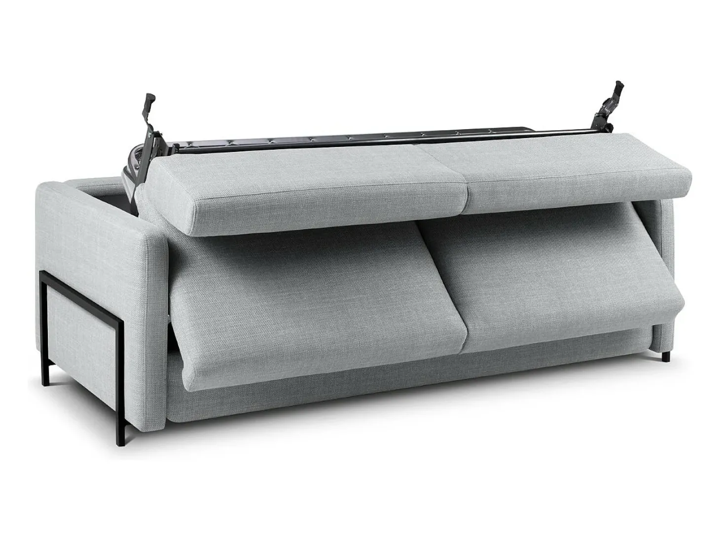 CXL by Christian Lacroix - Sofá-cama "Yanis" 3 lugares em tecido estrutural cinza claro - 202x102x80cm
