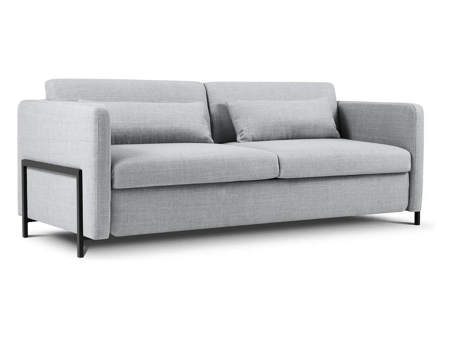CXL by Christian Lacroix - Sofá-cama "Yanis" 3 lugares em tecido estrutural cinza claro - 202x102x80cm