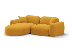 CXL by Christian Lacroix - Sofá modular de canto esquerdo "Lucien" 3 lugares em veludo mostarda - 230x165x70cm