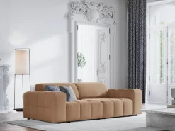 CXL by Christian Lacroix - Sofá "Luc" 3 lugares em veludo bege escuro - 204x102x70cm