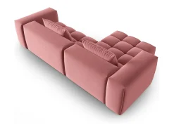 CXL by Christian Lacroix - Sofá modular de canto esquerdo "Lorella" 3 lugares em veludo salmão - 260x145x70cm