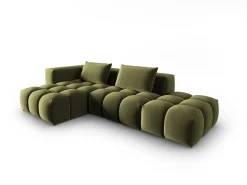 CXL by Christian Lacroix - Sofá modular de canto esquerdo "Lorella" 4 lugares em veludo verde claro - 265x145x70cm