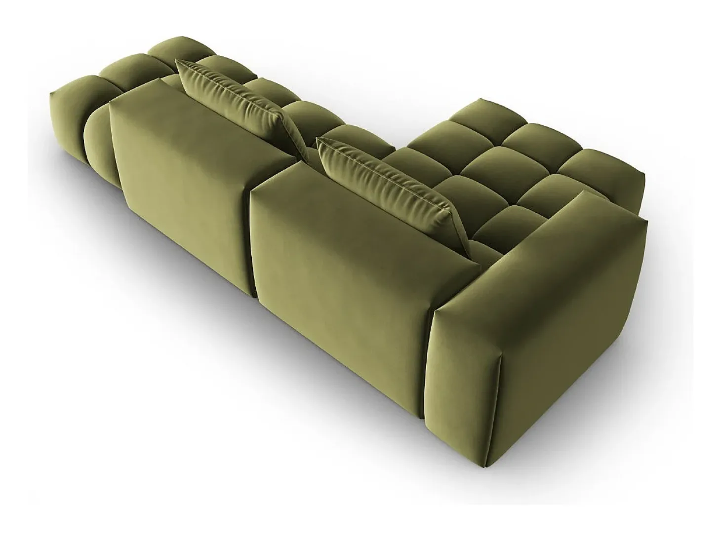 CXL by Christian Lacroix - Sofá modular de canto esquerdo "Lorella" 4 lugares em veludo verde claro - 265x145x70cm