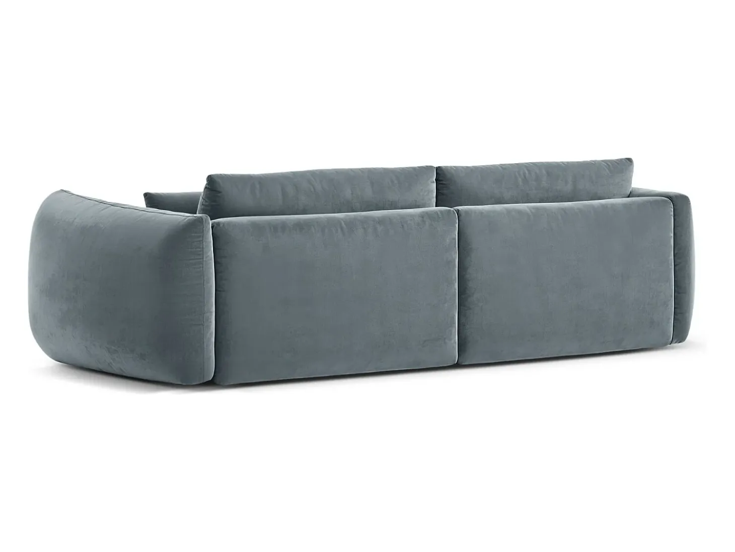 CXL by Christian Lacroix - Sofá modular "Maurie" 4 lugares em veludo azul cinza - 264x107x90cm