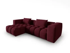 CXL by Christian Lacroix - Sofá modular de canto esquerdo "Lorella" 3 lugares em tecido estrutural bordeaux - 260x145x70cm
