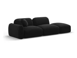 CXL by Christian Lacroix - Sofá modular direito "Lucien" 3 lugares em veludo preto - 295x90x70cm