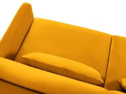 CXL by Christian Lacroix - Sofá-cama "Yanis" 2 lugares em veludo amarelo - 182x102x80cm