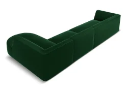 CXL by Christian Lacroix - Sofá de canto direito "Charles" 5 lugares em veludo verde - 366x180x69cm