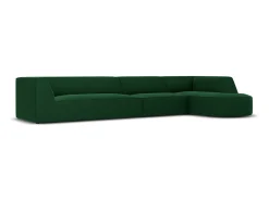 CXL by Christian Lacroix - Sofá de canto direito "Charles" 5 lugares em veludo verde - 366x180x69cm