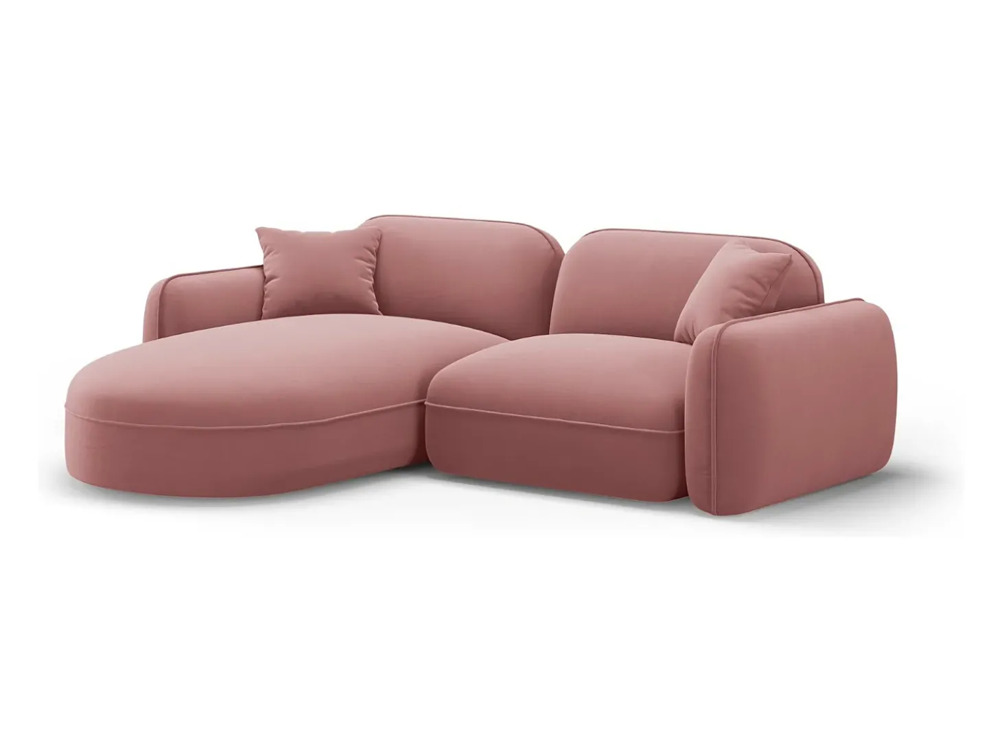 CXL by Christian Lacroix - Sofá modular de canto esquerdo "Lucien" 3 lugares em veludo salmão - 230x165x70cm