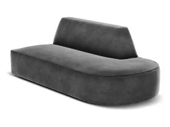 CXL by Christian Lacroix - Sofá modular direito "Charles" 2 lugares em veludo cinza escuro - 181x93x69cm